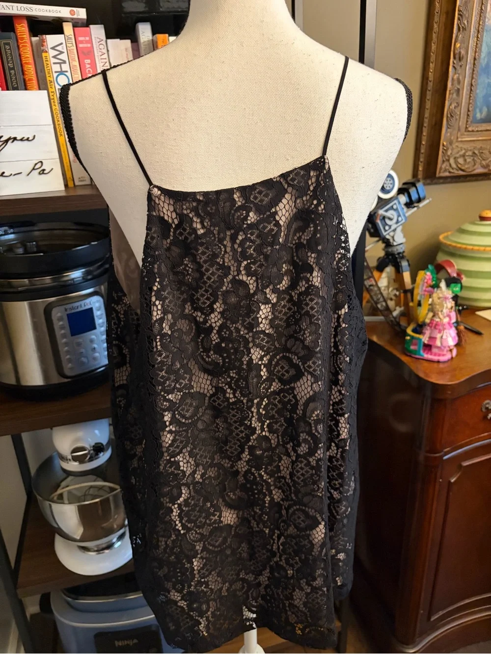 New LOFT Black Lace Tank with V-Neck